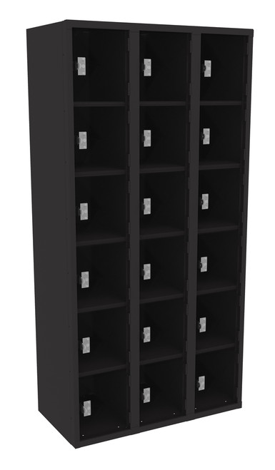 Tennsco CBL6-121812-C Steel C Thru 3 Wide Box Locker without Legs 36x18x72 Tennsco CBL6-121812-C Steel C Thru 3 Wide Box Locker without Legs 36x18x72