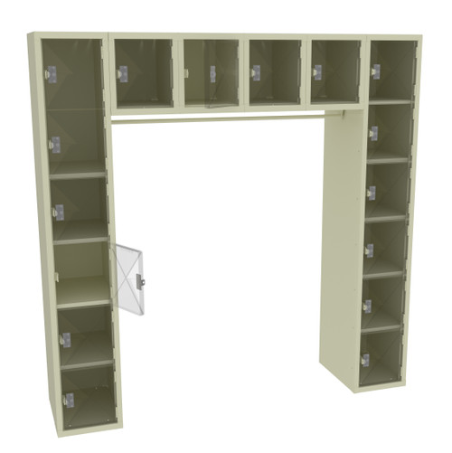 Tennsco CSRS-721872-A Steel C Thru 16 Person Locker without Legs 72x18x72  Tennsco CSRS-721872-A Steel C Thru 16 Person Locker without Legs 72x18x72