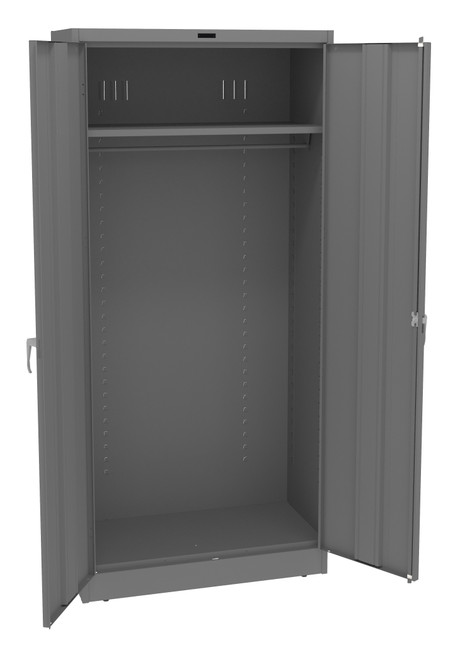 Tennsco 7818W Deluxe Wardrobe Cabinet with 2 Openings and C Thru Doors 36x18x78