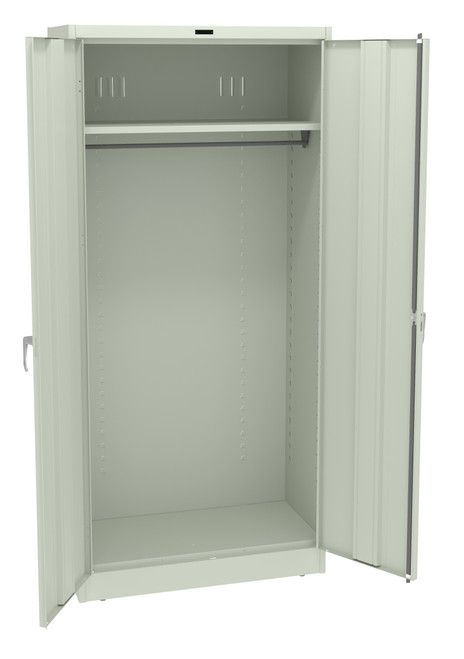 Tennsco 7818W Deluxe Wardrobe Cabinet with 2 Openings and C Thru Doors 36x18x78
