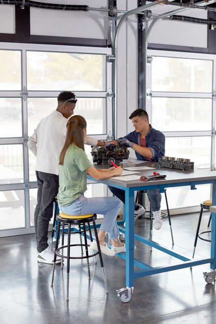 600 Series Adjustable Height Upholstered Seat Industrial Stool - KI