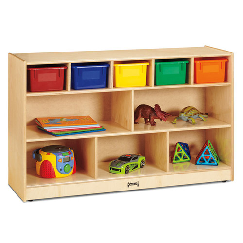 Low Combo Mobile Storage Unit - Jonti-Craft (colored bins)