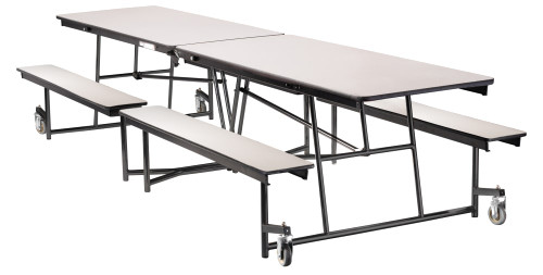 Mobile Rectangle Cafeteria Table with Benches - NPS Mobile Rectangle Cafeteria Table with Benches - NPS