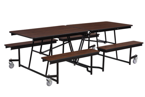 Rectangle Mobile Cafeteria Table with Benches - NPS Rectangle Mobile Cafeteria Table with Benches - NPS