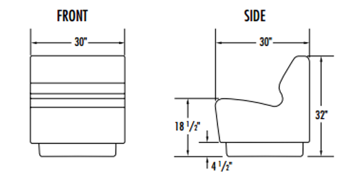 Norix Furniture HN810/HN850 Hondo Nuevo Armless 30 Inch Chair with Molded Plinth Base Norix Furniture HN810/HN850 Hondo Nuevo Armless 30 Inch Chair with Molded Plinth Base