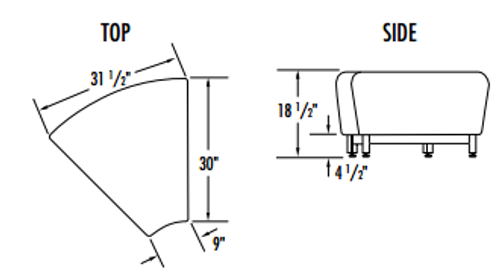 Norix Furniture HN835/HN855 Hondo Nuevo Bench Wedge with Steel Base Legs Norix Furniture HN835/HN855 Hondo Nuevo Bench Wedge with Steel Base Legs