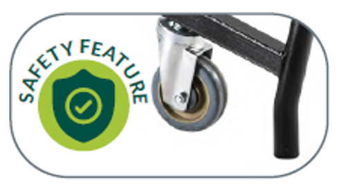 Casters Lift off Floor to Prevent Movement while Open Casters Lift off Floor to Prevent Movement while Open