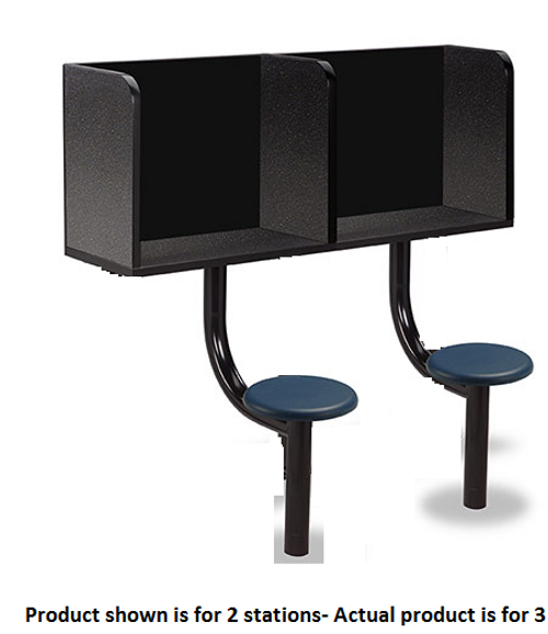 Norix Furniture V311-2F Intelestation Three Wall mount Open Style Visitation Cabinet With Seating