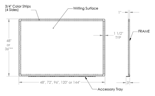 Ghent DecoAurora Porcelain Whiteboard