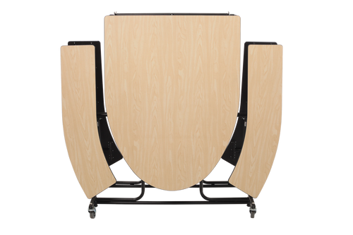 AmTab Elliptical Mobile Bench Cafeteria Table AmTab Elliptical Mobile Bench Cafeteria Table