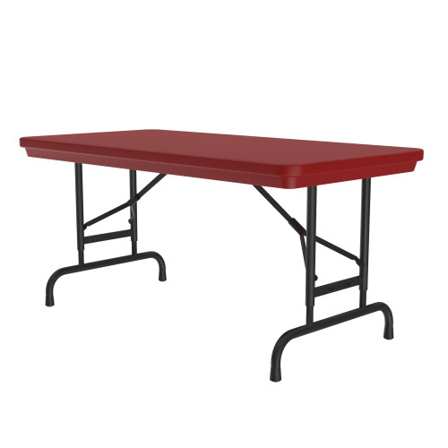 Heavy Duty Blow-Molded Plastic Rectangle Folding Table with Adjustable Height - Correll