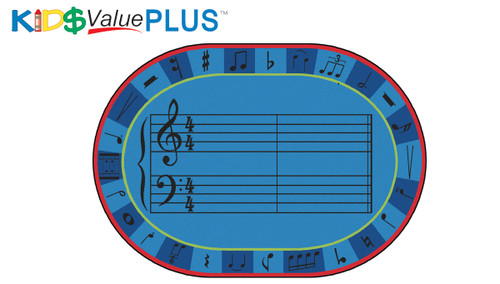 Carpets for Kids 72.99 Value Plus Oval A-Sharp Music Rug 6 x 9