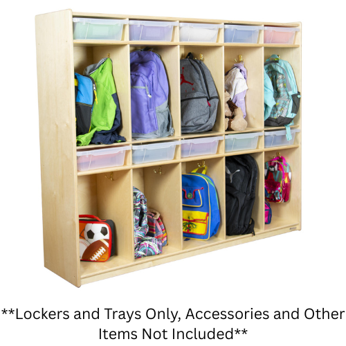 10 Section Locker - Wood Designs WD990314 **With Trays - Accessories Not Included** 10 Section Locker - Wood Designs WD990314 **With Trays - Accessories Not Included**