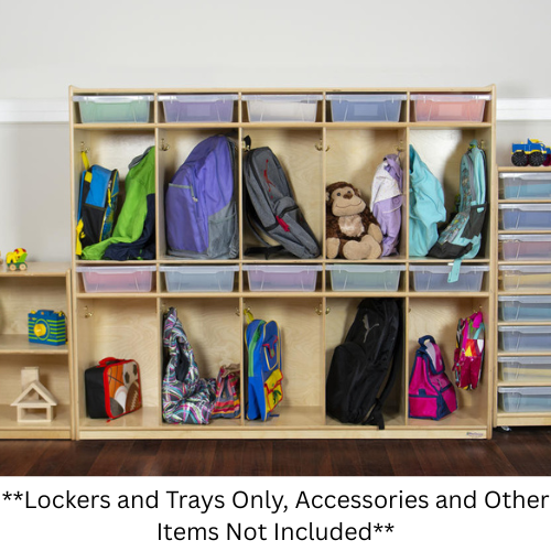 10 Section Locker - Wood Designs WD990314 **With Trays - Accessories Not Included** 10 Section Locker - Wood Designs WD990314 **With Trays - Accessories Not Included**