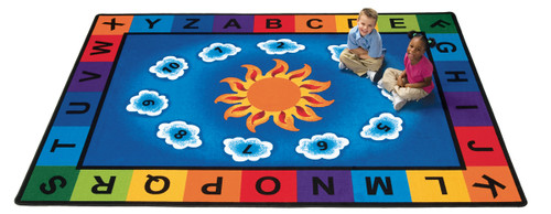 Carpets for Kids 9401 Premium Collection Rectangle Sunny Day Learn and Play Rug 4' 5" x 5' 10"