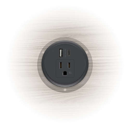 MooreCo PWRGR-AB-BK MoorePower Grommet Mount Power Assembly