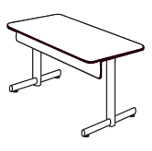 PT25FT/Q Portico Rectangle Flip Top T Base Table with Quick Release Modesty Panel 24 x 60 by KI