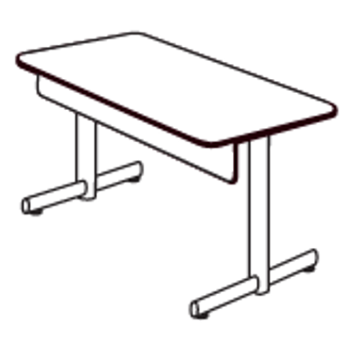 P256FT/M Portico Rectangle Flip Top T Base Table with Modesty Panel 30x 72 by KI