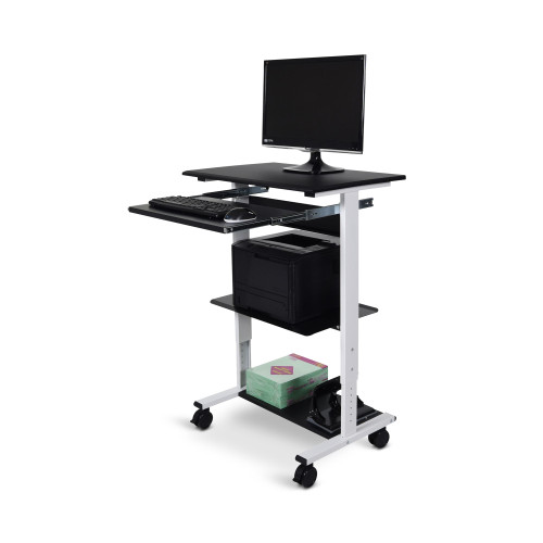 Three Shelf Adjustable Stand Up Workstation - Luxor STAND-WS30 Three Shelf Adjustable Stand Up Workstation - Luxor STAND-WS30
