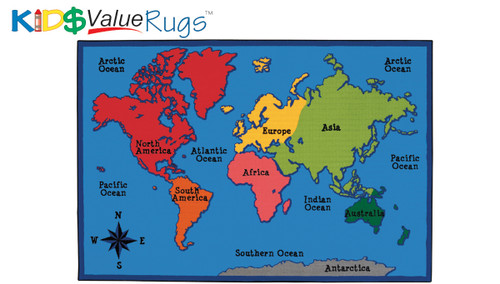 World Map Value Rug - Carpets For Kids 48.86 World Map Value Rug - Carpets For Kids 48.86