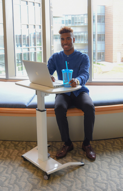 Pneumatic Height Adjustable Lectern - Luxor LX-PNADJ-WH Pneumatic Height Adjustable Lectern - Luxor LX-PNADJ-WH