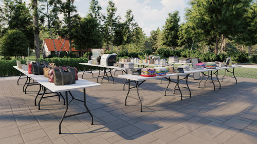 Yard Sale Environmental of Econoline Rectangular Light Duty Gray Granite Blow-Molded Plastic Folding Table - Correll
**Props Not Included** Yard Sale Environmental of Econoline Rectangular Light Duty Gray Granite Blow-Molded Plastic Folding Table - Correll
**Props Not Included**