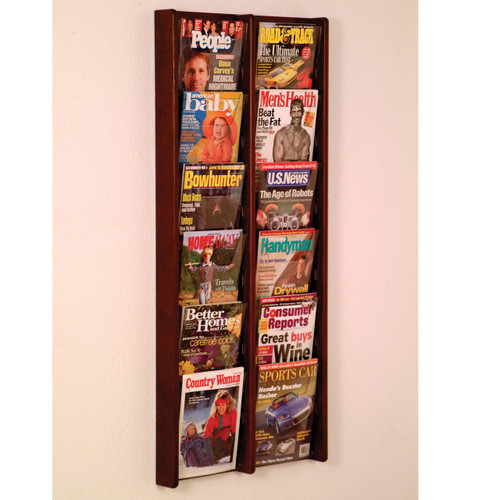 Wooden Mallet AC48-12 Magazine Wall Display 12 Pocket