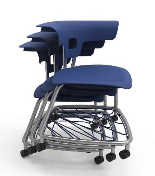 KI Ruckus RKU200H15BR Upholstered Seat Stack Chair With Glides And Bookrack 16 Inch Seat Height KI Ruckus RKU200H15BR Upholstered Seat Stack Chair With Glides And Bookrack 16 Inch Seat Height