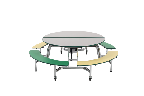 AmTab Round Mobile Bench Cafeteria Table AmTab Round Mobile Bench Cafeteria Table