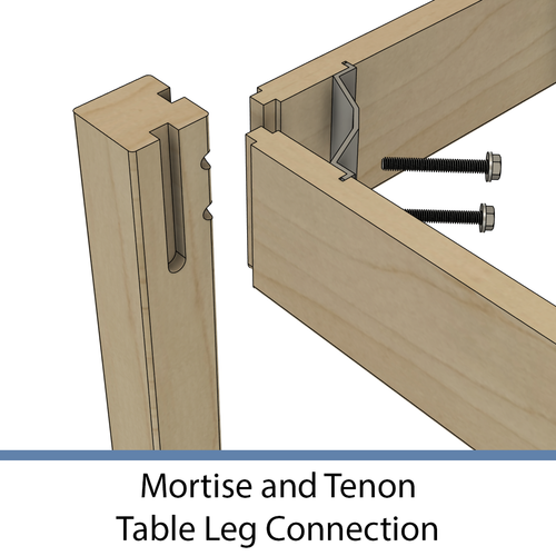 Hann SAB-2436R Mortise and Tenon Table Leg Connection 
