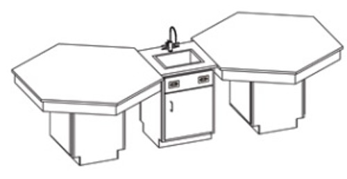 Hann LSI-2626R Laboratory Service Island With Epoxy Resin Top 26 x 26 Hann LSI-2626R Laboratory Service Island With Epoxy Resin Top 26 x 26