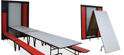 Mitchell Furniture Systems RD-08-414-3012-S Quad Set-In Wall Mounted Table and Benches 56 Feet Mitchell Furniture Systems RD-08-414-3012-S Quad Set-In Wall Mounted Table and Benches 56 Feet