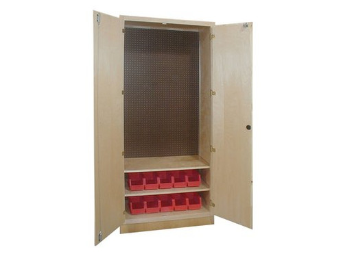 Hann TS-36W Tool Storage Cabinet With Pegboard and Ten Storage Bins 18 x 36