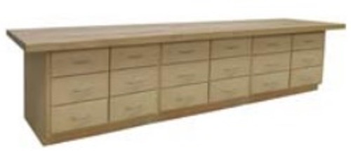 Hann WTB-12 Wall Workbench With 24 Drawers 24 x 144