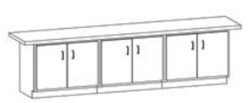 Hann WWB-10L Wall Workbench With 6 Doors 24 x 120
