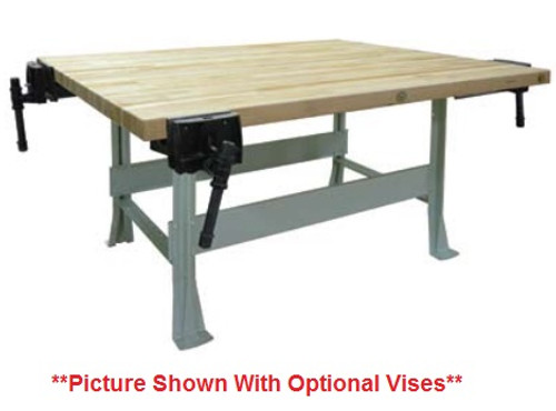 Hann ML5 Two Student Multi Purpose Workbench With Maple Top and Steel Base With Optional Vises 28 x 64