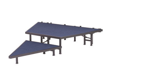 AmTab Two Level Fixed Height Pie Shaped Riser with Carpet Top AmTab Two Level Fixed Height Pie Shaped Riser with Carpet Top