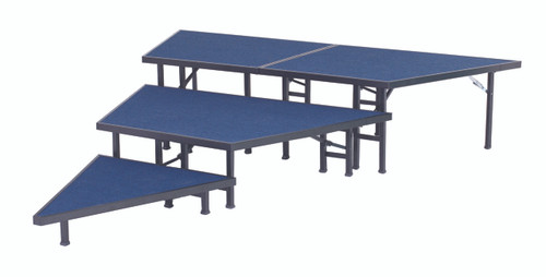 AmTab Three Level Fixed Height Pie Shaped Riser with Carpet Top AmTab Three Level Fixed Height Pie Shaped Riser with Carpet Top