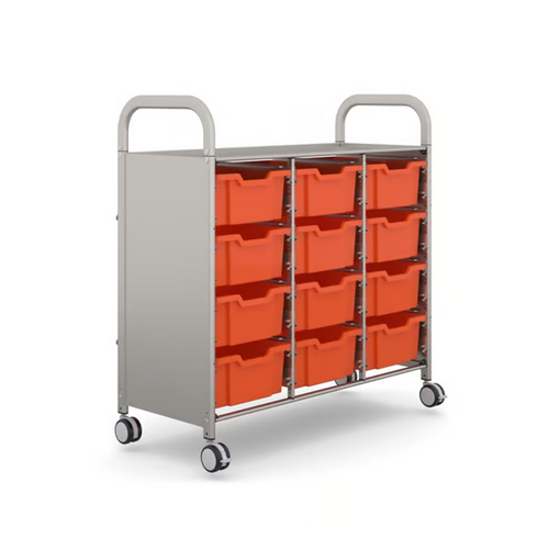 Callero Plus Treble Cart with 12 Deep Trays - Gratnells SSET0744 Callero Plus Treble Cart with 12 Deep Trays - Gratnells SSET0744