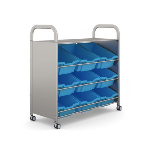 Callero Plus Tilted Cart 9 Deep Trays - Gratnells SSET0144 Callero Plus Tilted Cart 9 Deep Trays - Gratnells SSET0144