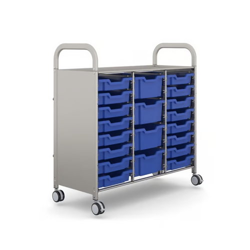 Callero Plus Treble Cart with 16 Shallow Trays and 4 Deep Trays - Gratnells SSET2144 Callero Plus Treble Cart with 16 Shallow Trays and 4 Deep Trays - Gratnells SSET2144