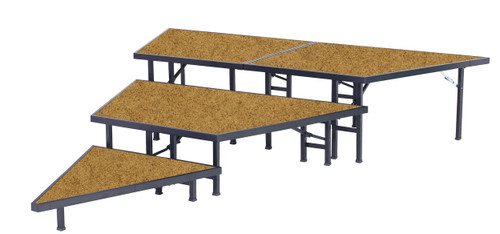 AmTab Three Level Fixed Height Pie Shaped Riser with Hardboard Top AmTab Three Level Fixed Height Pie Shaped Riser with Hardboard Top