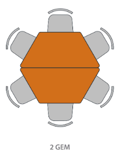 Engage Gem Table - Russwood
Shown in group (tables sold separately)
