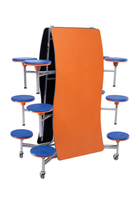 AmTab MSOWT1 Ocean Waves Mobile Stool Cafeteria Table