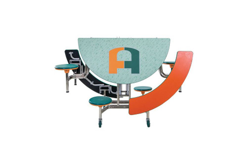 AmTab Round Mobile Stool and Bench Table AmTab Round Mobile Stool and Bench Table