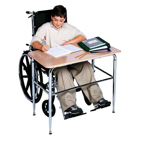 Scholar Craft SC2100 Solid Plastic Top U Brace ADA Wheelchair Accessible 20 W x 36 L School Desk