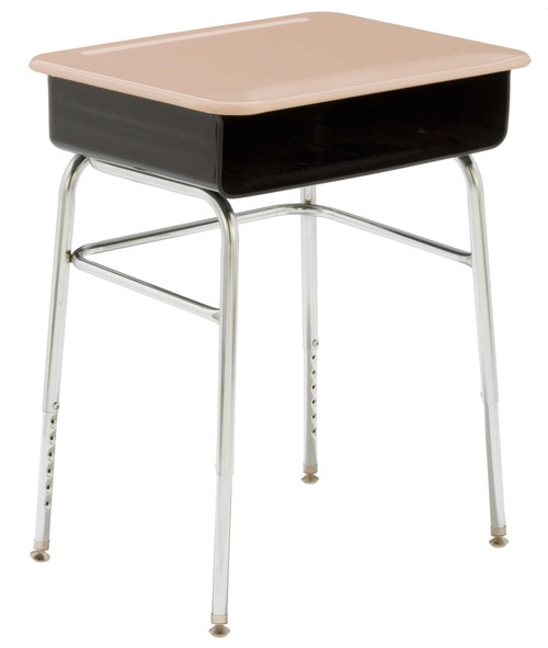 Scholar Craft SC2900SPBK Open Front Solid Plastic Top Desk with Metal Book Box and Adjustable Height
