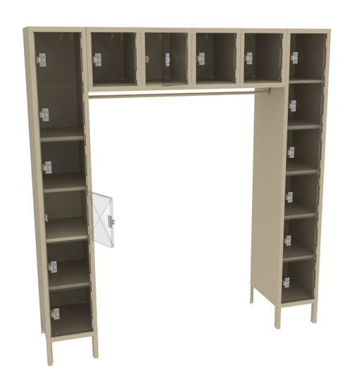 Tennsco CSRS-721878-1 Steel C Thru 16 Person Locker with Legs 72 x 18 x 78  Tennsco CSRS-721878-1 Steel C Thru 16 Person Locker with Legs 72 x 18 x 78