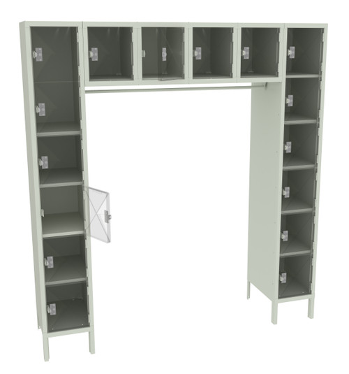 Tennsco CSRS-721878-1 Steel C Thru 16 Person Locker with Legs 72 x 18 x 78  Tennsco CSRS-721878-1 Steel C Thru 16 Person Locker with Legs 72 x 18 x 78