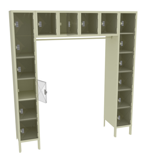 Tennsco CSRS-721878-1 Steel C Thru 16 Person Locker with Legs 72 x 18 x 78  Tennsco CSRS-721878-1 Steel C Thru 16 Person Locker with Legs 72 x 18 x 78
